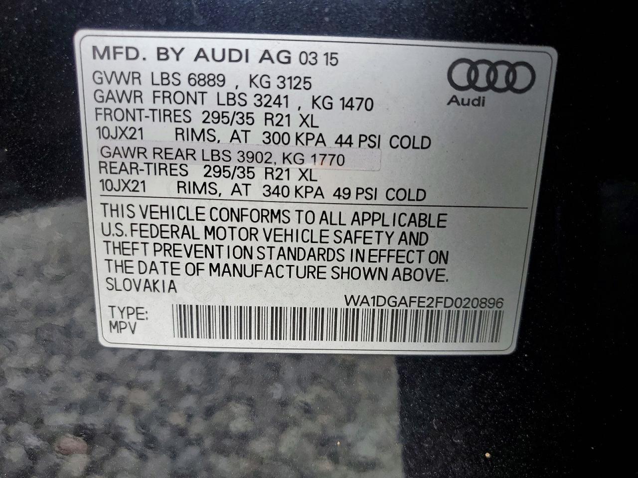2015 Audi Q7 Prestige Черный vin: WA1DGAFE2FD020896
