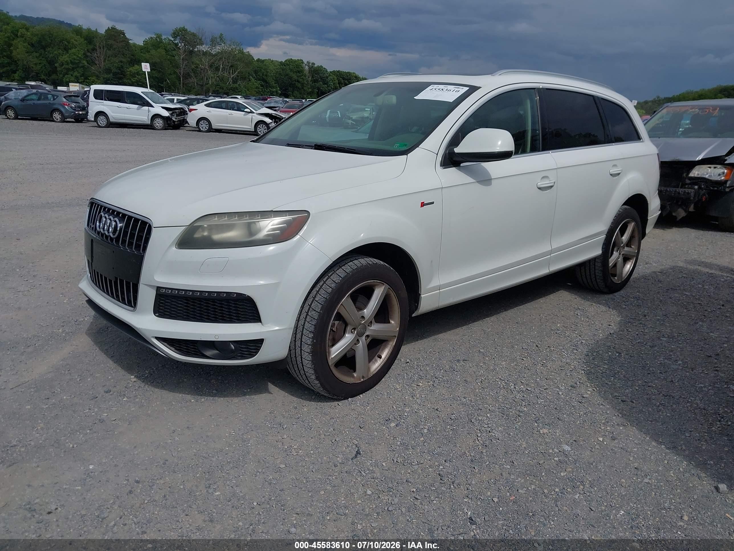2014 Audi Q7 3.0t S Line Prestige White vin: WA1DGAFE6ED011777