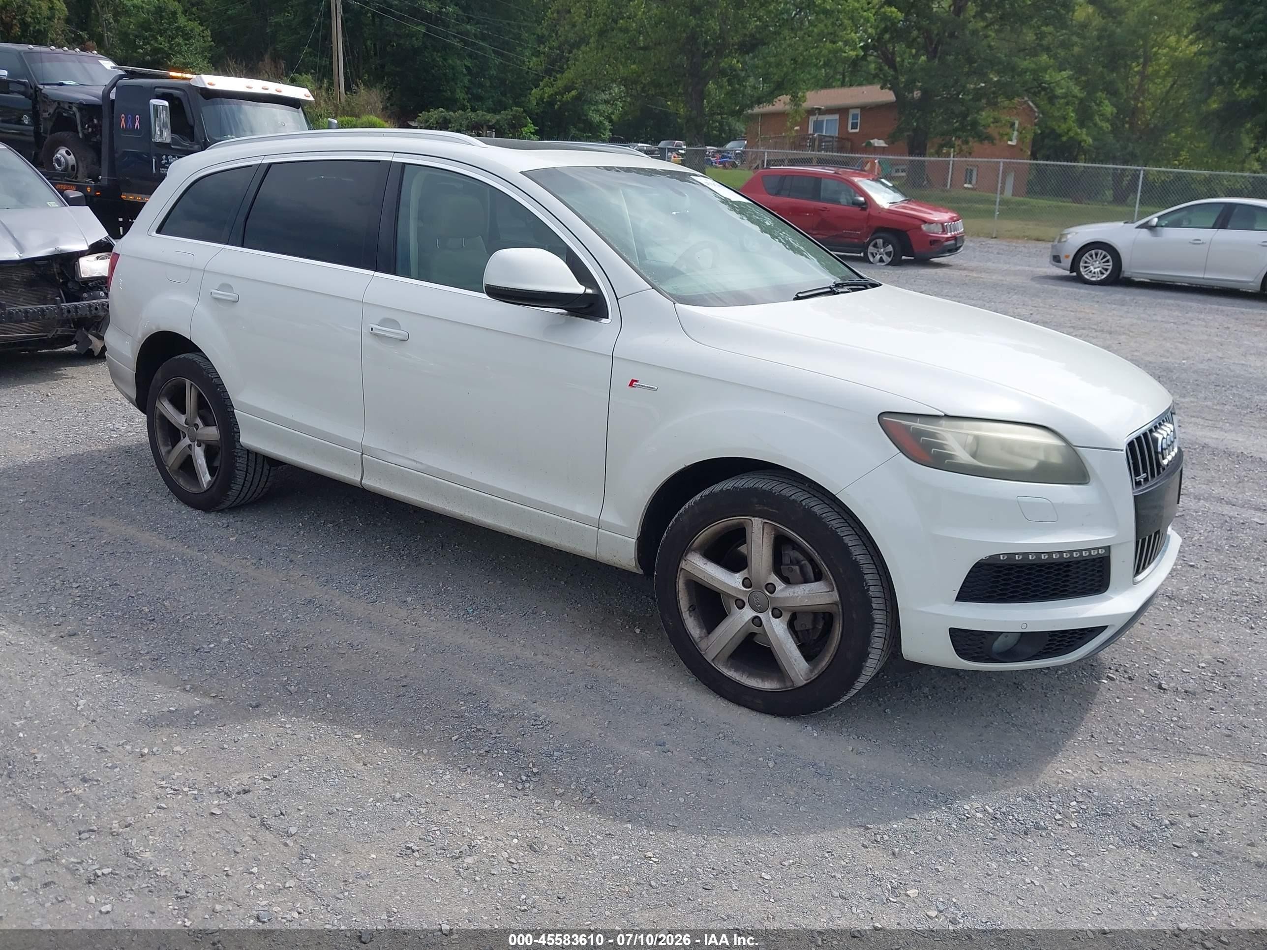 2014 Audi Q7 3.0t S Line Prestige White vin: WA1DGAFE6ED011777