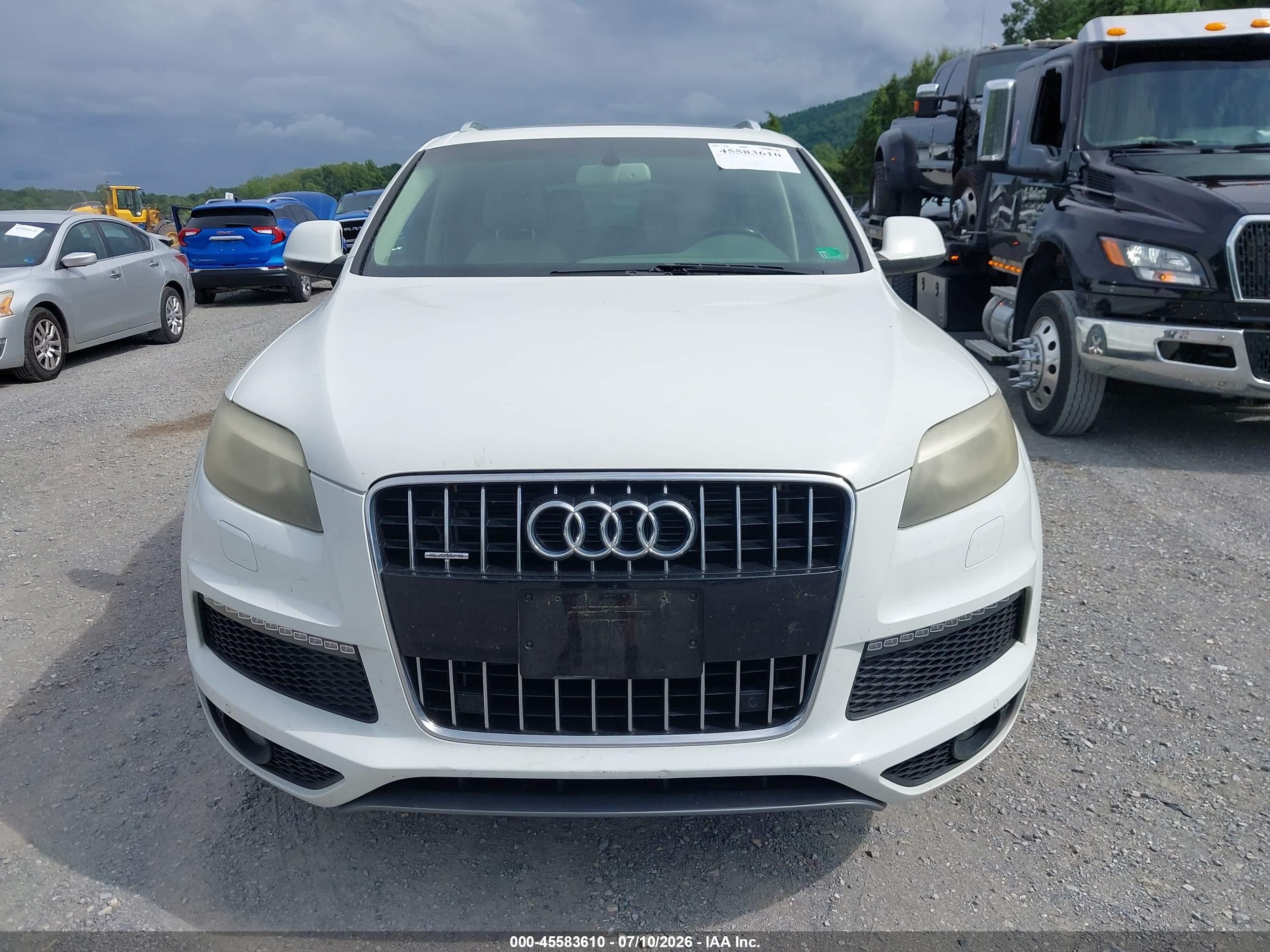 2014 Audi Q7 3.0t S Line Prestige White vin: WA1DGAFE6ED011777