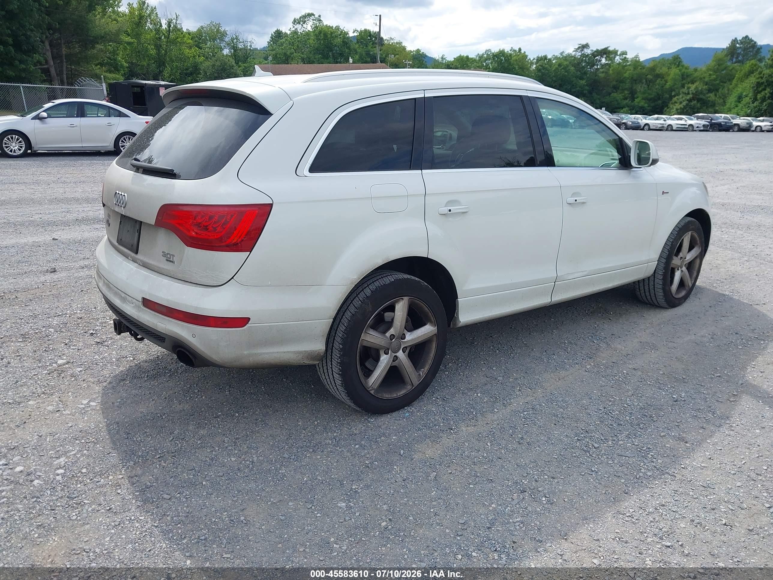 2014 Audi Q7 3.0t S Line Prestige White vin: WA1DGAFE6ED011777