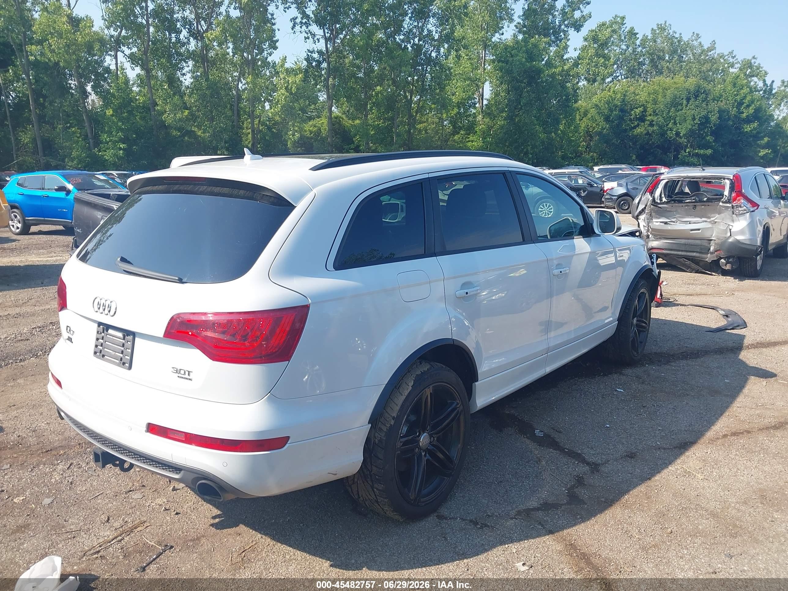 2015 Audi Q7 3.0t S Line Prestige White vin: WA1DGAFE6FD028578