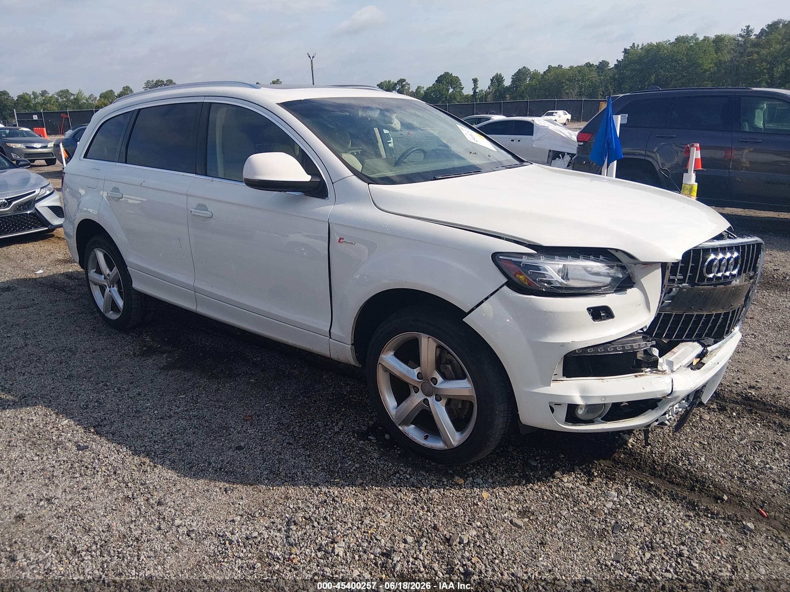 2015 Audi Q7 3.0t S Line Prestige White vin: WA1DGAFE8FD022751