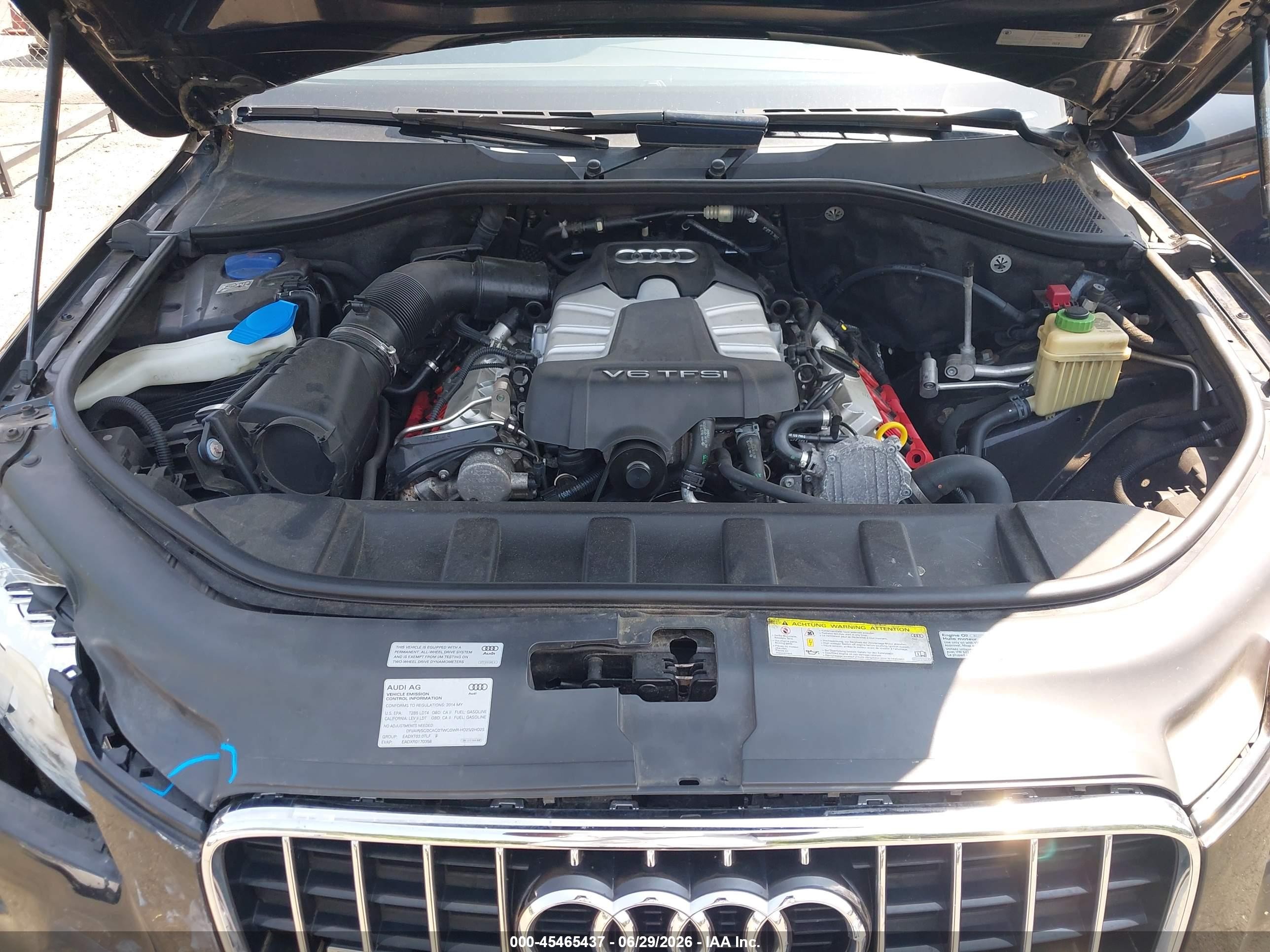 2014 Audi Q7 3.0t S Line Prestige Black vin: WA1DGAFE9ED011756