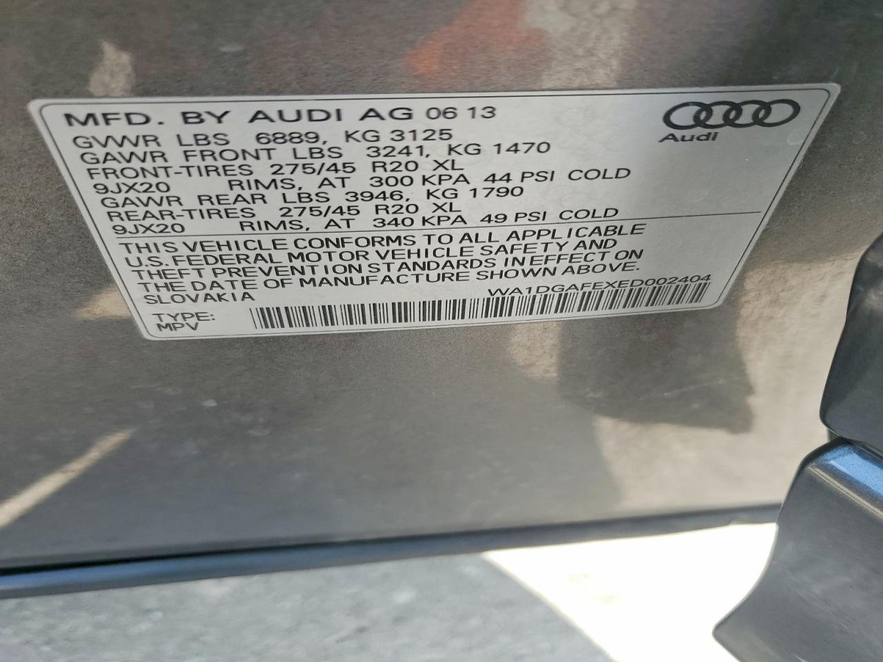 2014 Audi Q7 Prestige Gray vin: WA1DGAFEXED002404