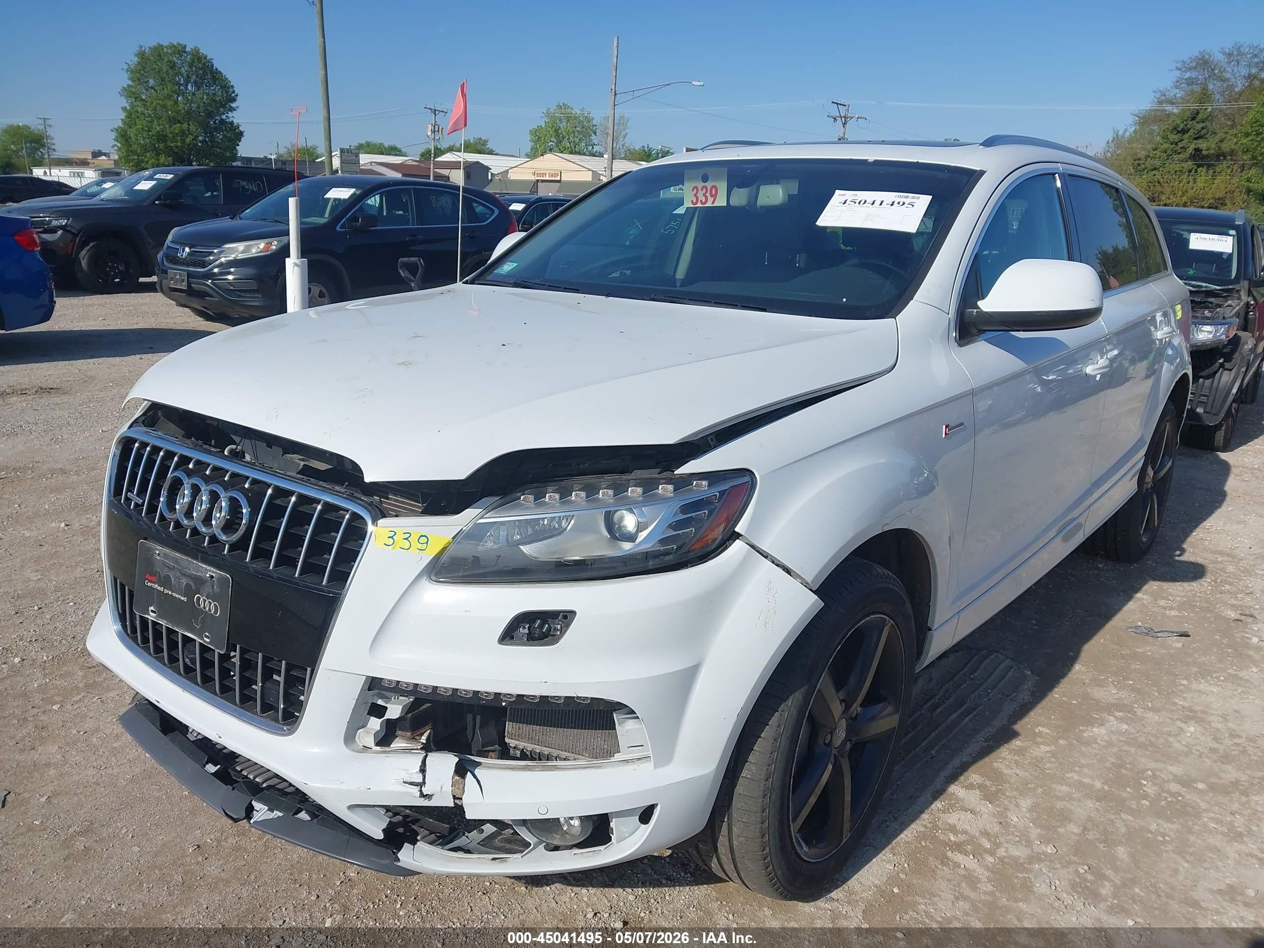 2015 Audi Q7 3.0t S Line Prestige White vin: WA1DGAFEXFD009029