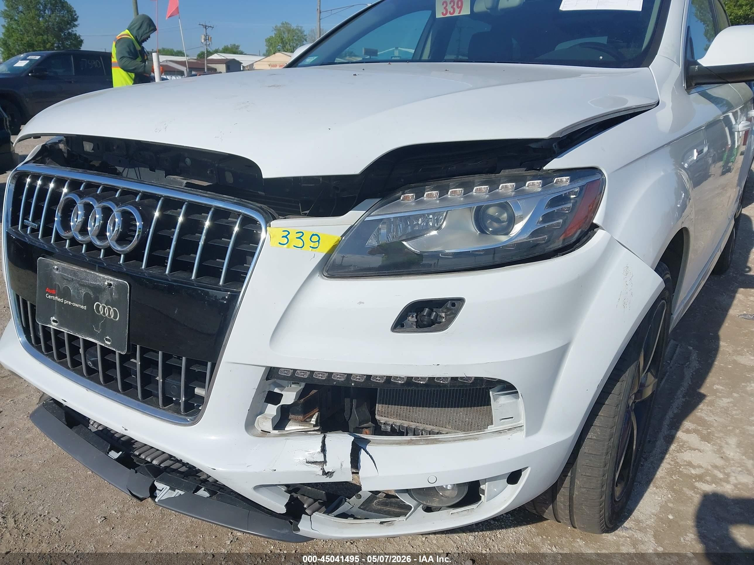 2015 Audi Q7 3.0t S Line Prestige White vin: WA1DGAFEXFD009029