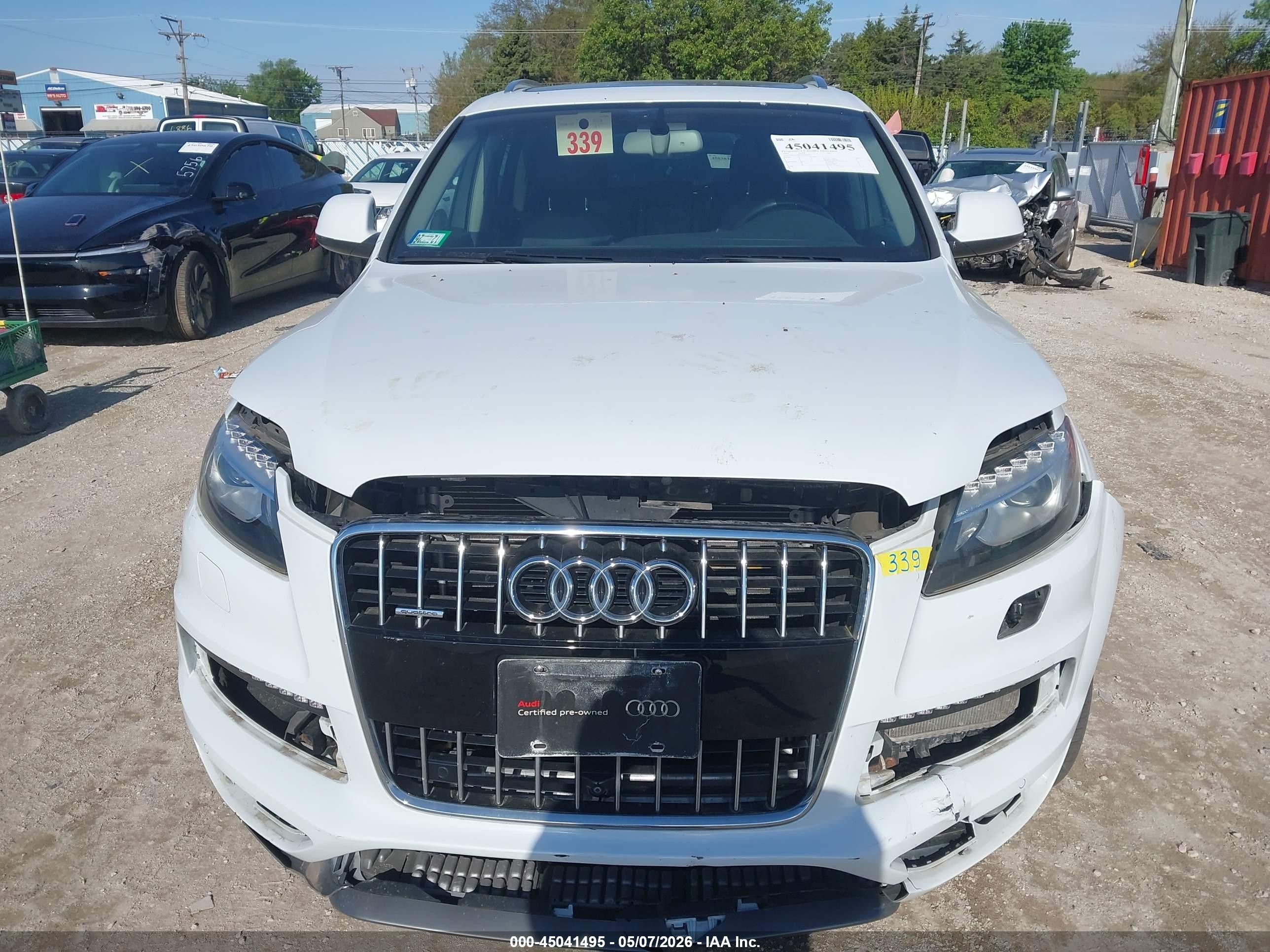 2015 Audi Q7 3.0t S Line Prestige White vin: WA1DGAFEXFD009029