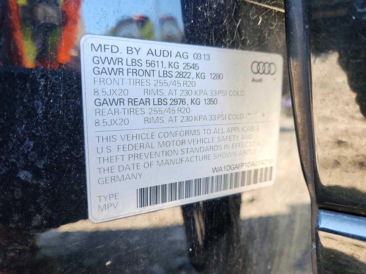 2013 Audi Q5 Premium Plus Black vin: WA1DGAFP1DA074710