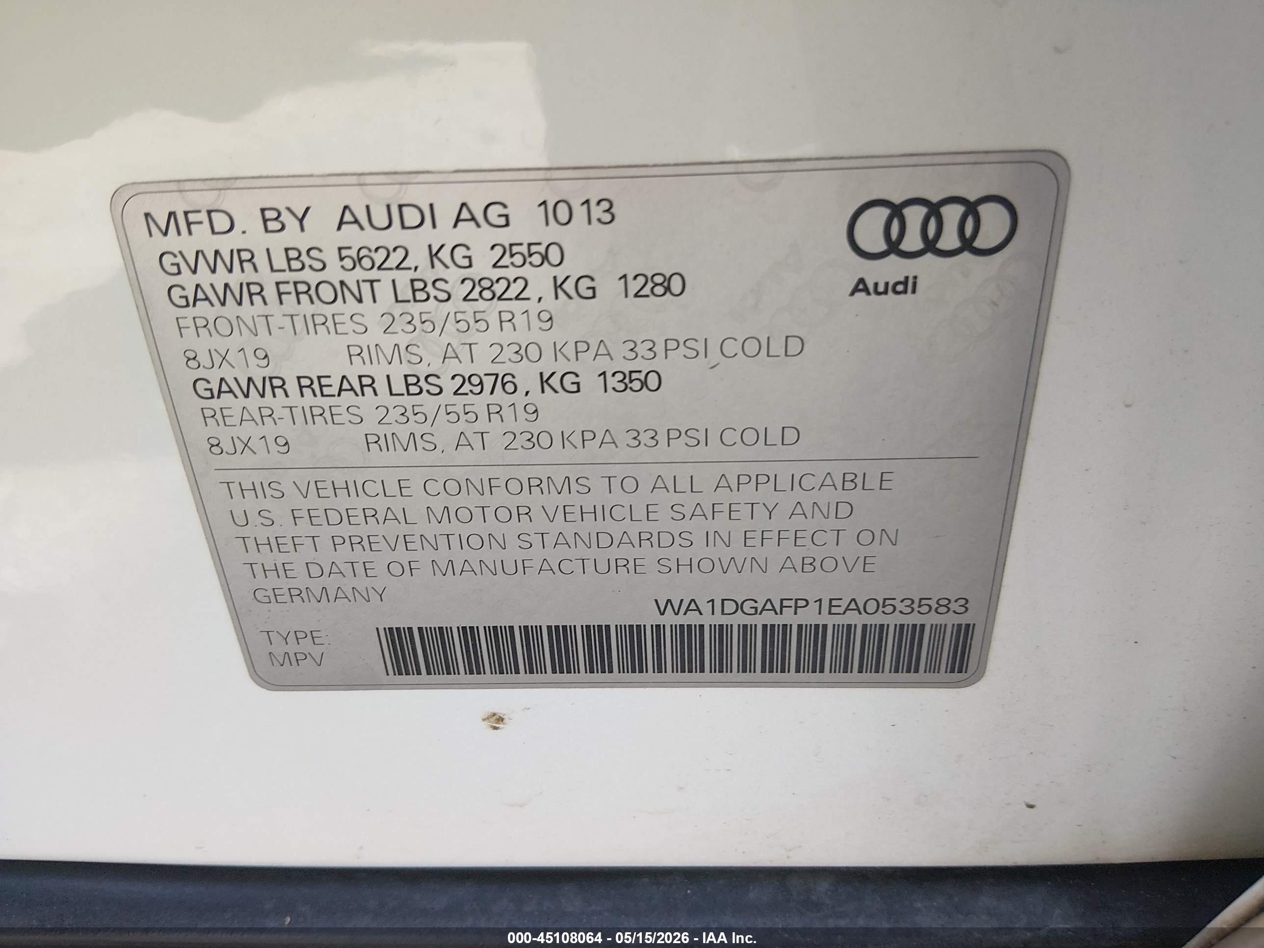 2014 Audi Q5 3.0t Premium Plus White vin: WA1DGAFP1EA053583