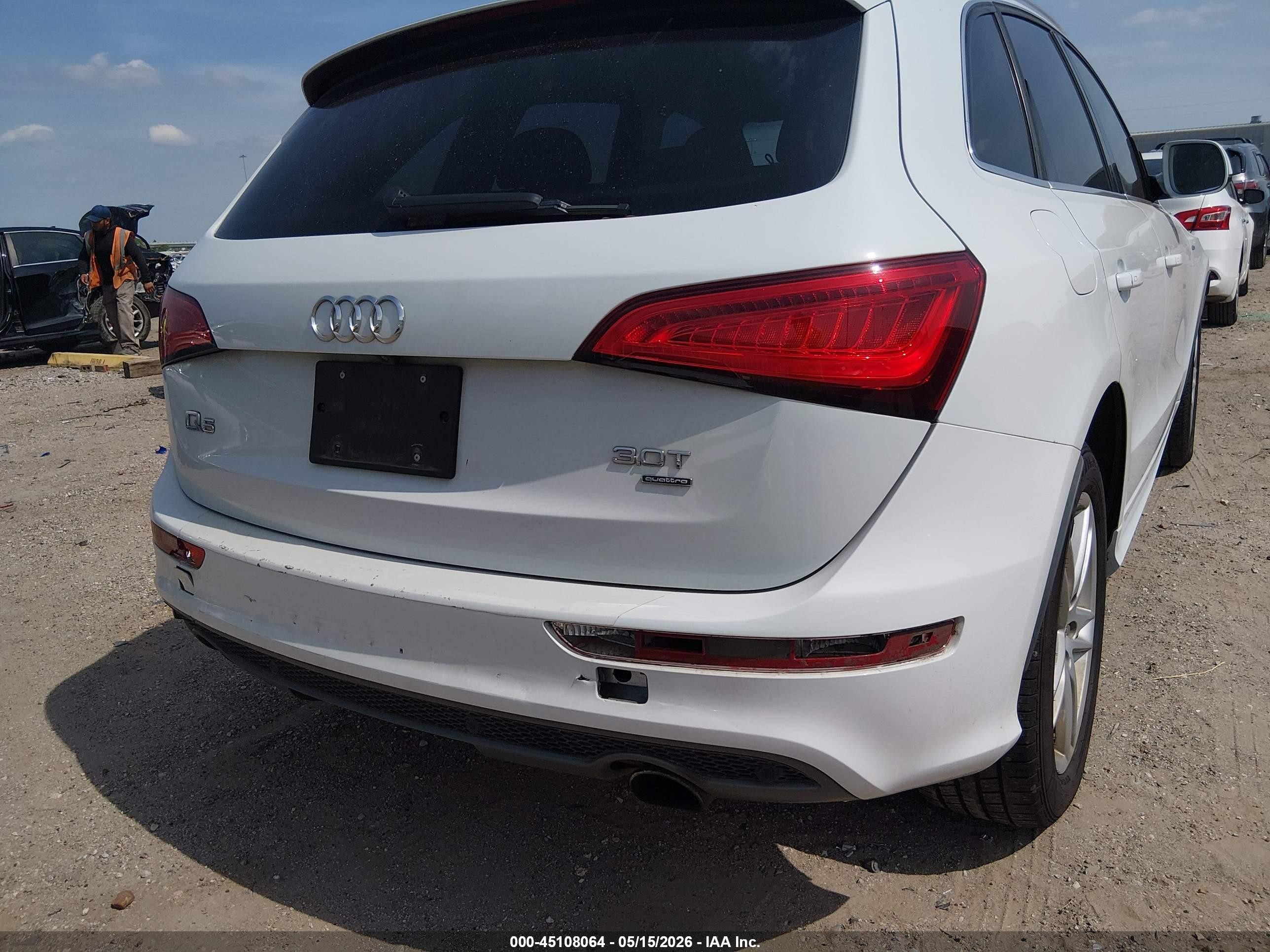 2014 Audi Q5 3.0t Premium Plus White vin: WA1DGAFP1EA053583
