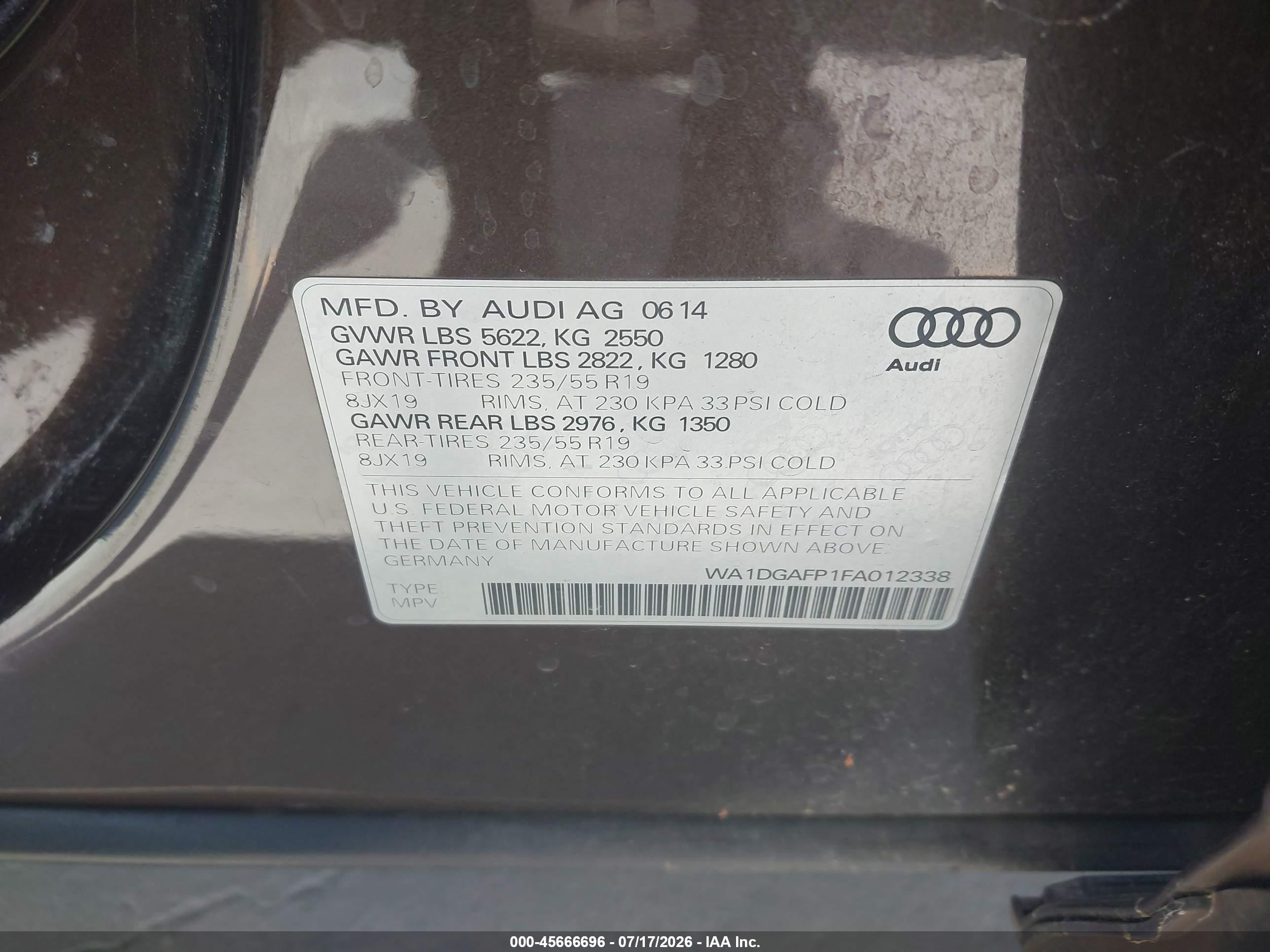 2015 Audi Q5 3.0t Premium Plus Brown vin: WA1DGAFP1FA012338