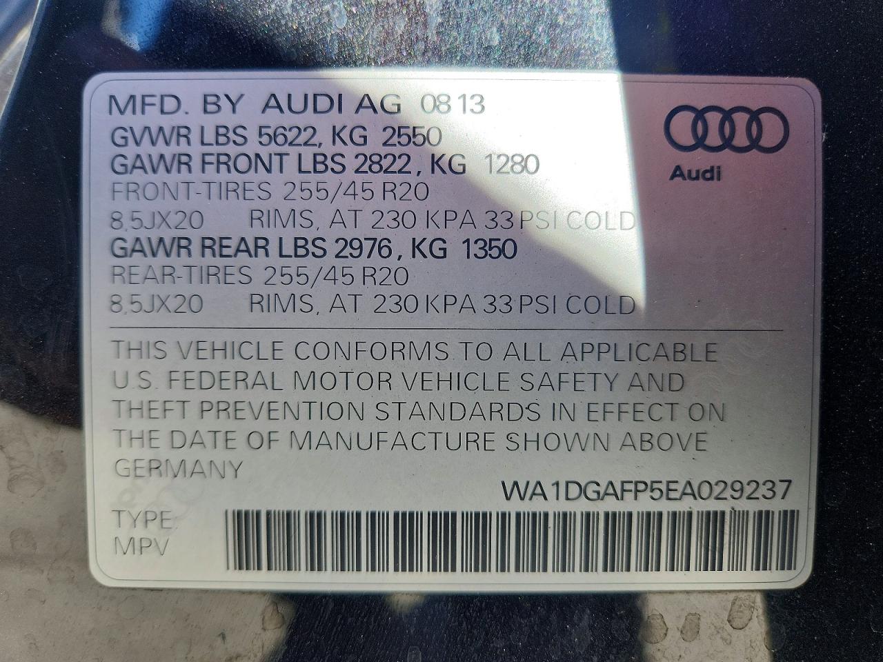 2014 Audi Q5 Premium Plus Black vin: WA1DGAFP5EA029237