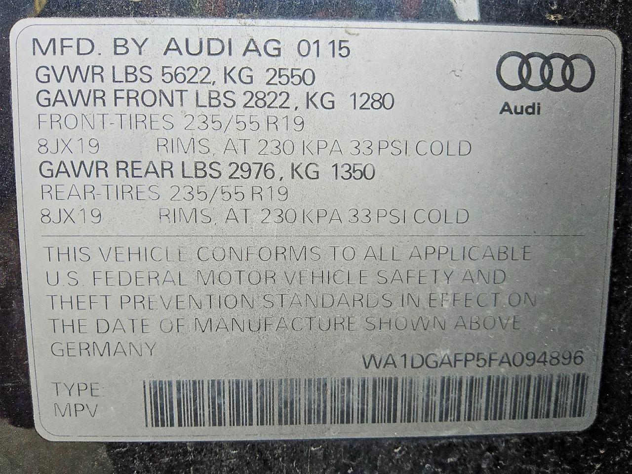 2015 Audi Q5 Premium Plus Blue vin: WA1DGAFP5FA094896