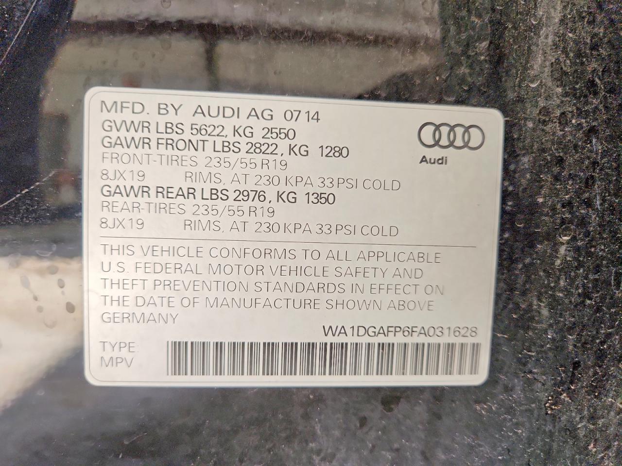 2015 Audi Q5 Premium Plus Black vin: WA1DGAFP6FA031628