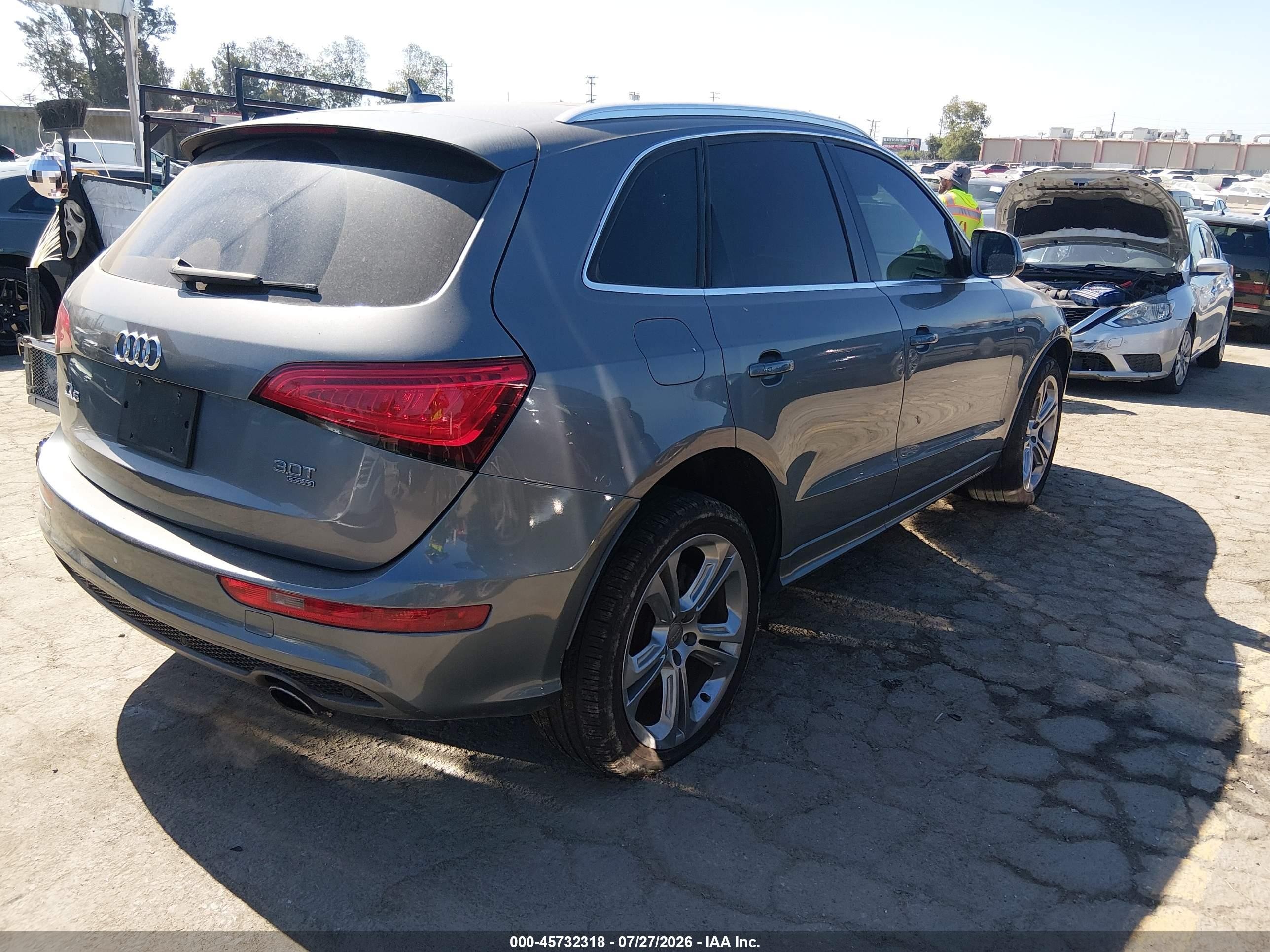 2013 Audi Q5 3.0t Premium Plus Gray vin: WA1DGAFP7DA071858