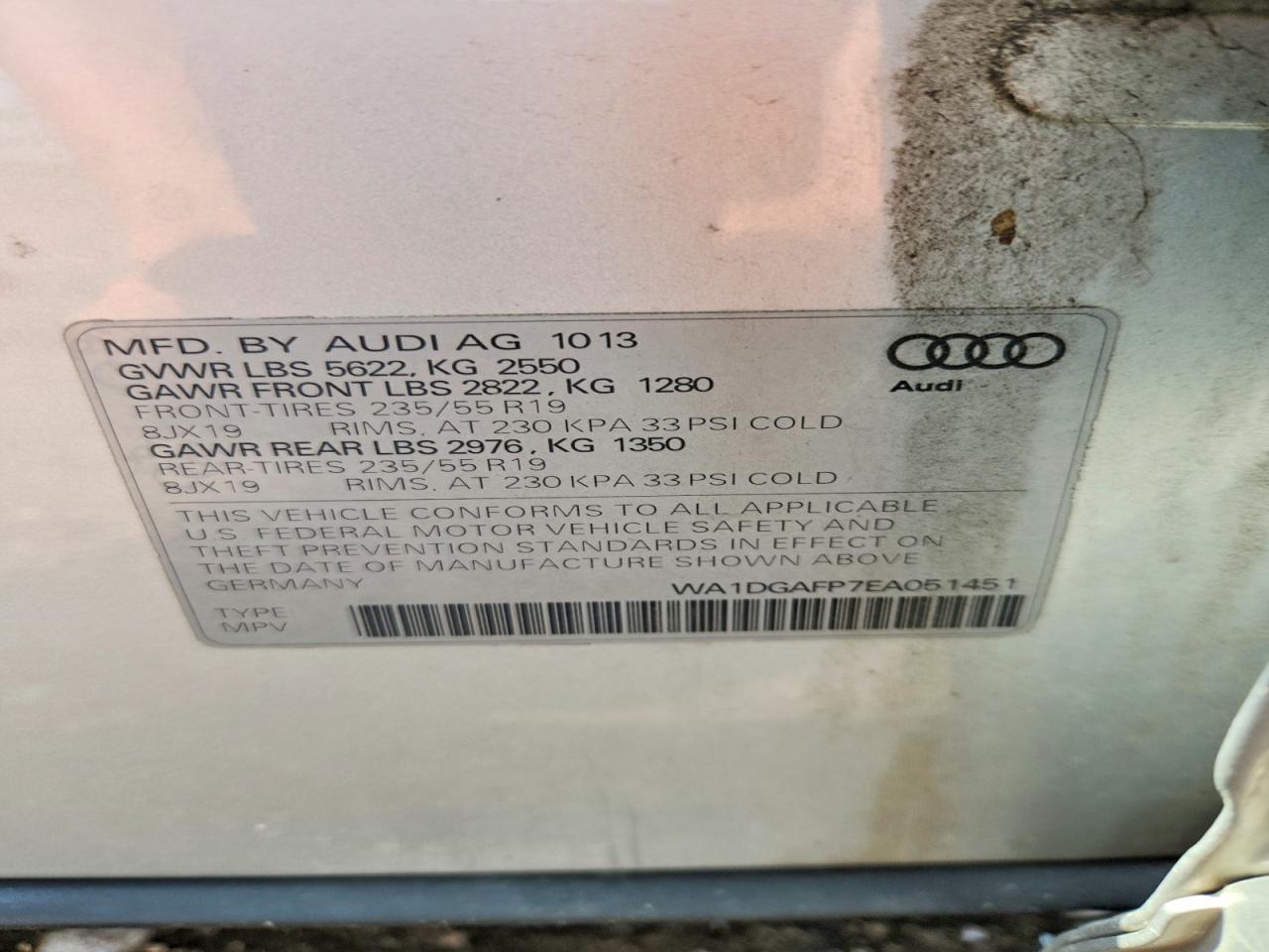 2014 Audi Q5 Premium Plus Silver vin: WA1DGAFP7EA051451