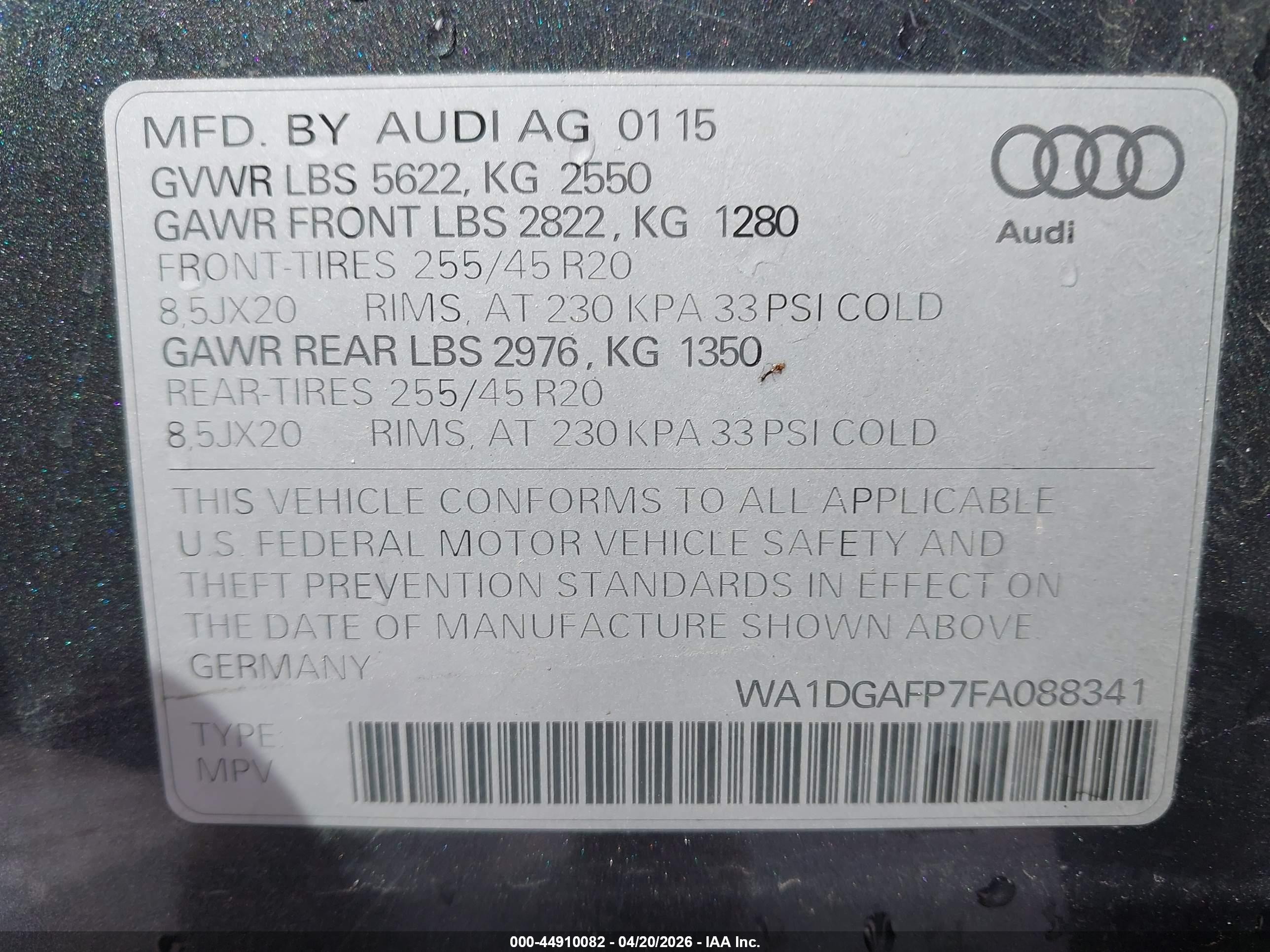 2015 Audi Q5 3.0t Premium Plus Gray vin: WA1DGAFP7FA088341