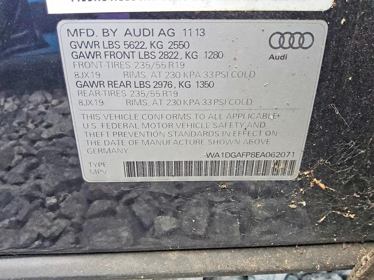 2014 Audi Q5 Premium Plus Blue vin: WA1DGAFP8EA062071