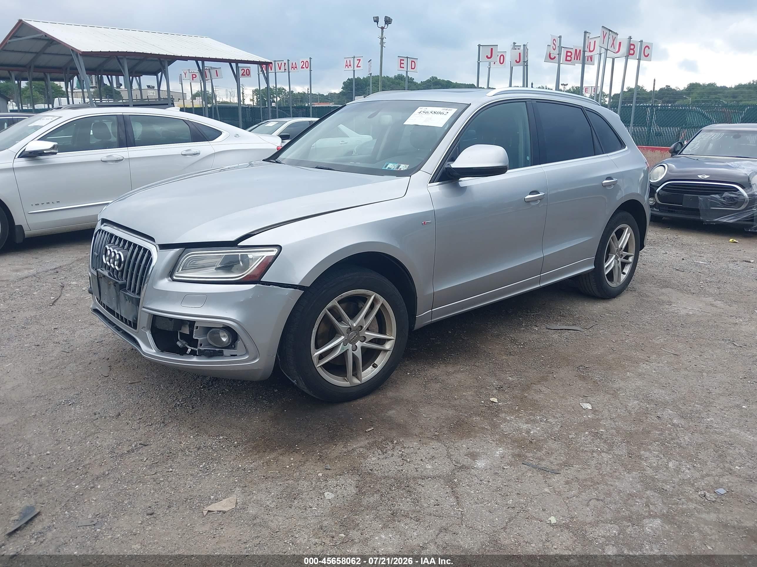 2015 Audi Q5 3.0t Premium Plus Silver vin: WA1DGAFP8FA102408