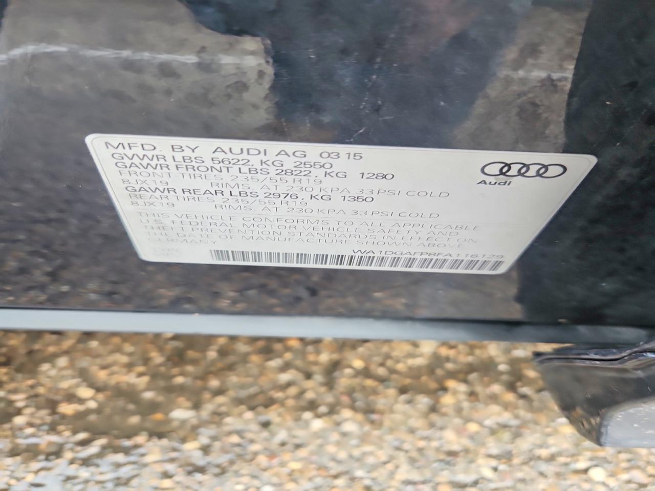 2015 Audi Q5 Premium Plus Charcoal vin: WA1DGAFP8FA116129
