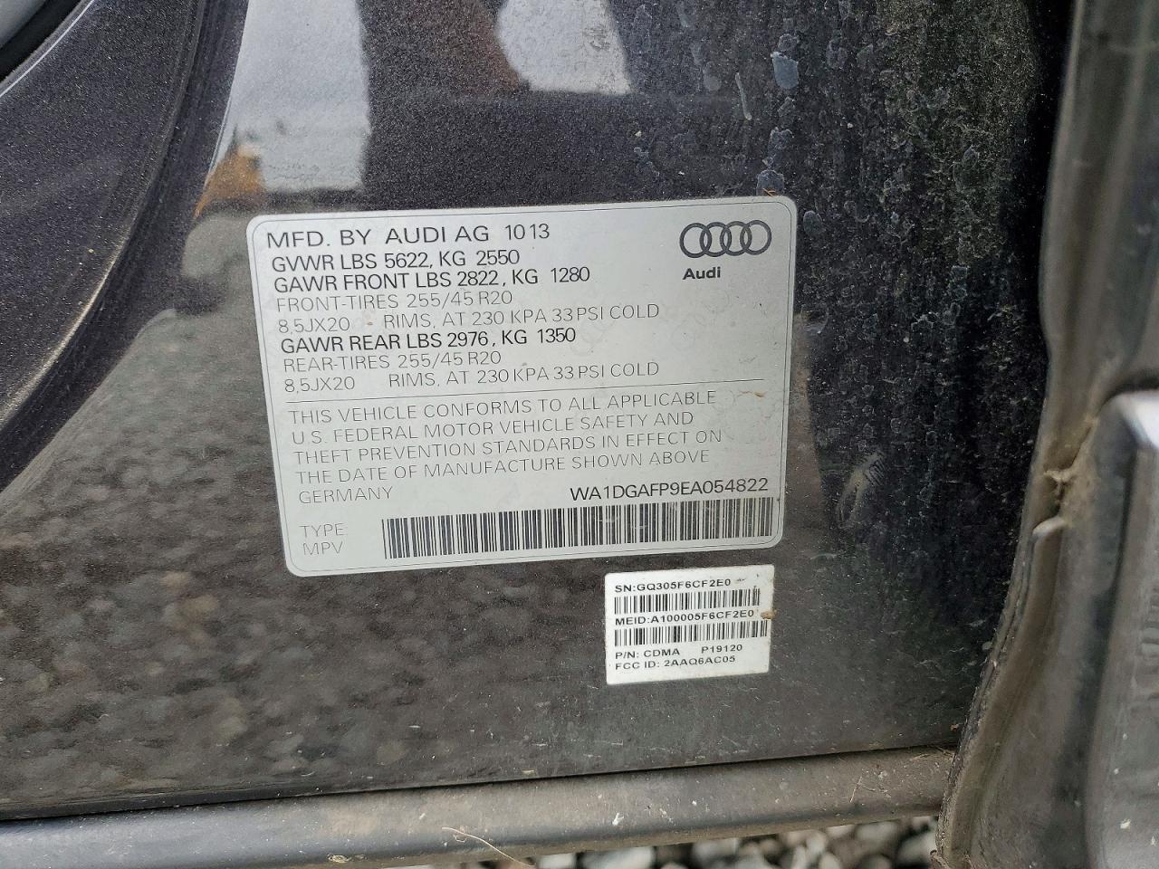 2014 Audi Q5 Premium Plus Gray vin: WA1DGAFP9EA054822