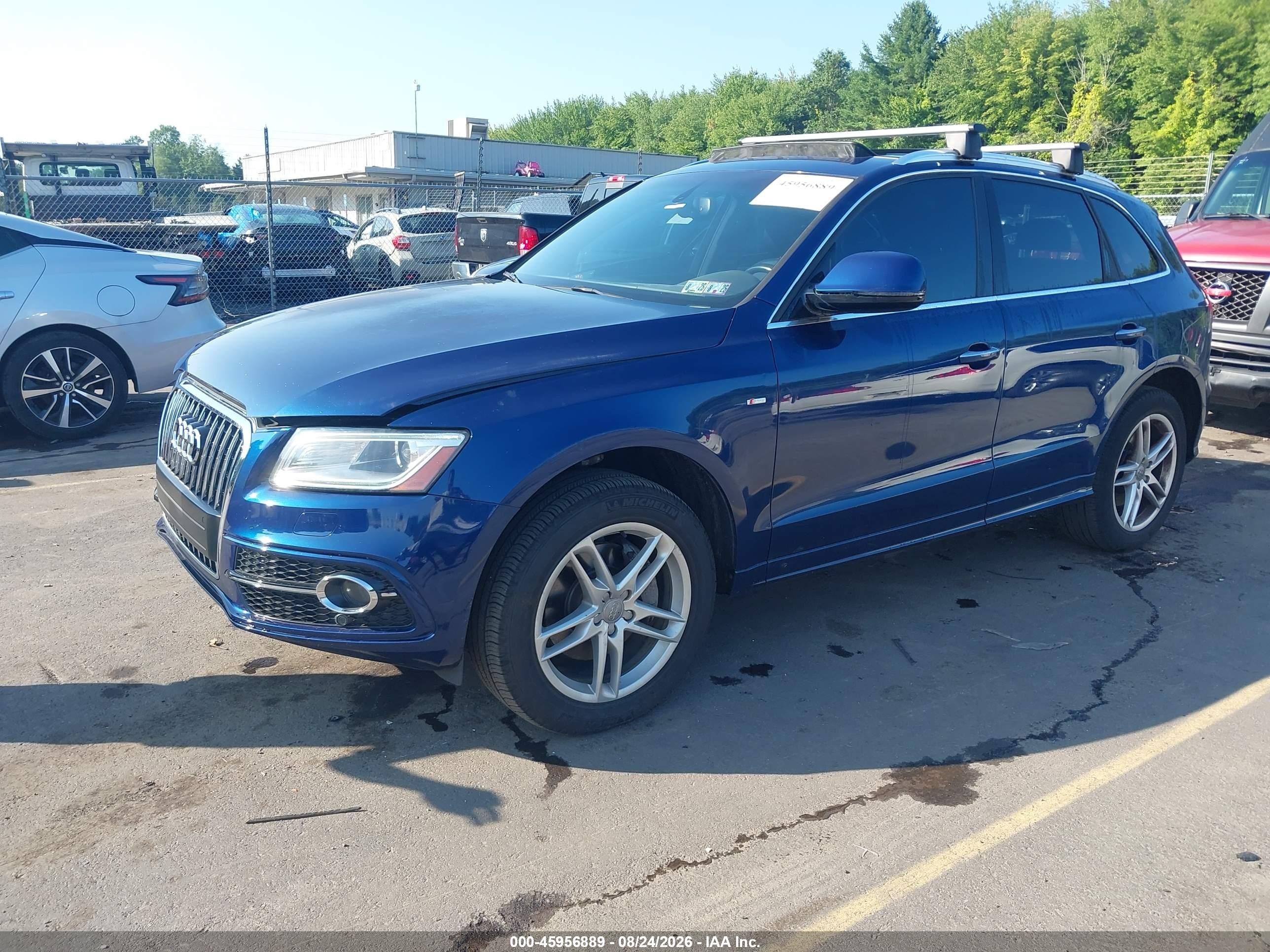 2015 Audi Q5 3.0t Premium Plus Синий vin: WA1DGAFP9FA072691