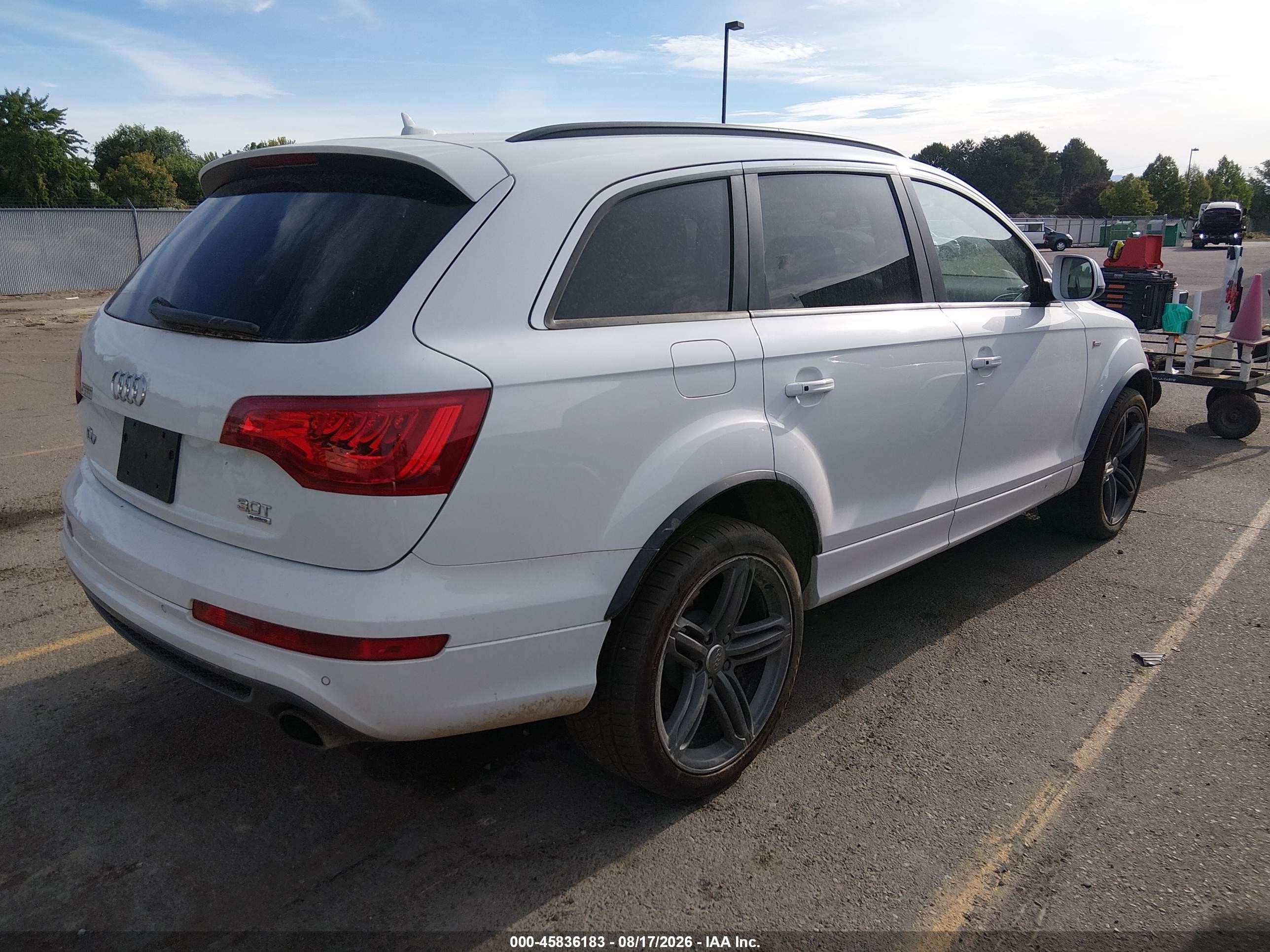 2014 Audi Q7 3.0t S Line Prestige White vin: WA1DGBFE9ED018888
