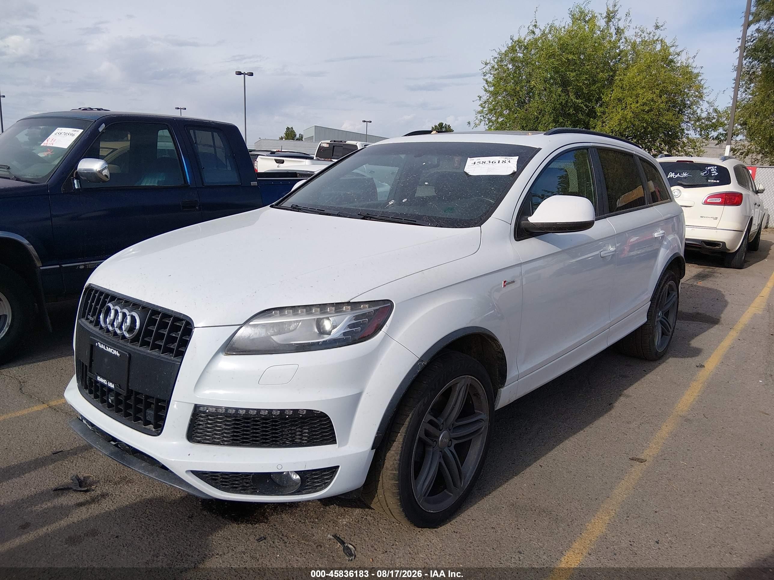 2014 Audi Q7 3.0t S Line Prestige White vin: WA1DGBFE9ED018888