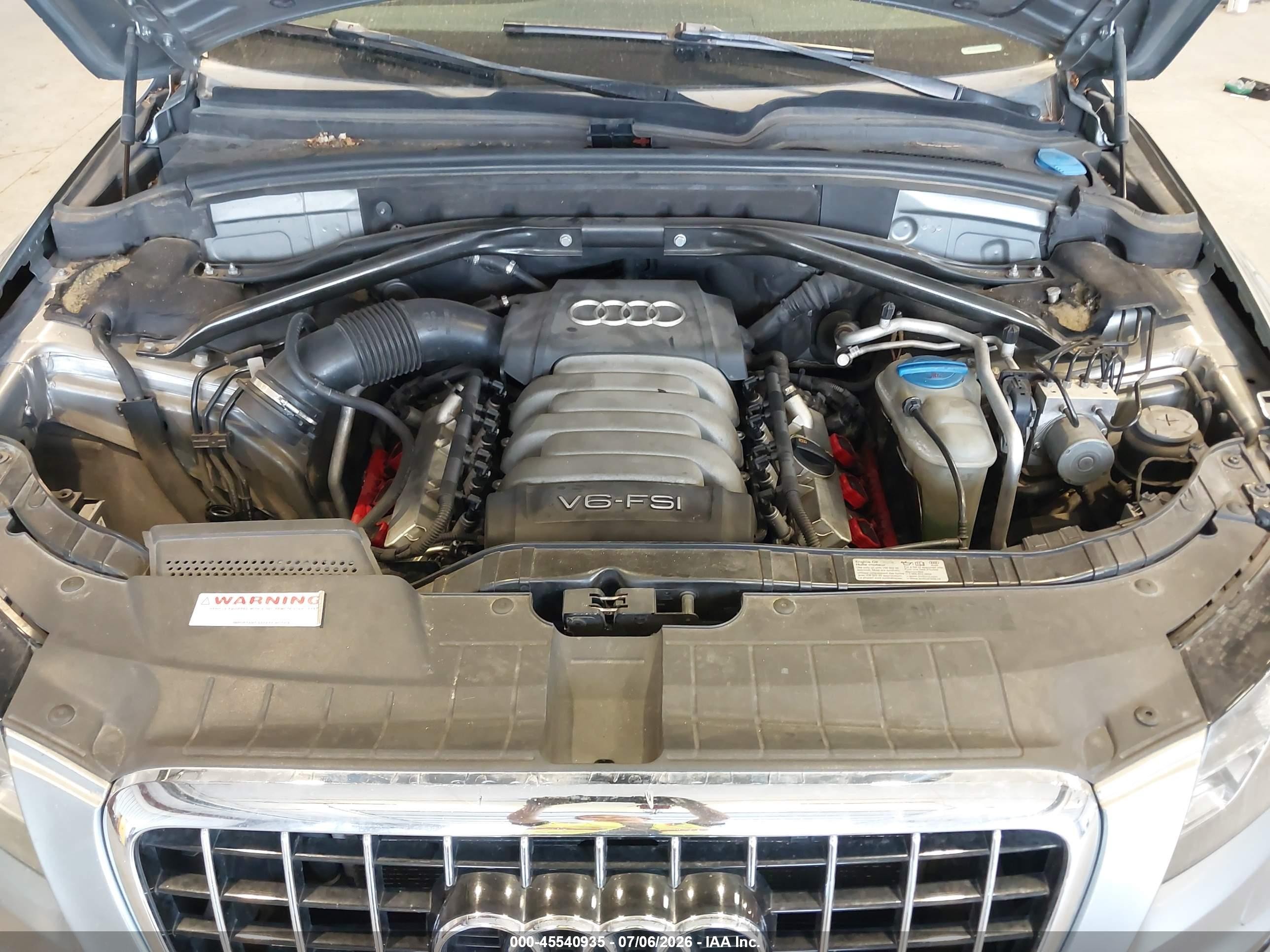 2011 Audi Q5 3.2 Premium Plus Silver vin: WA1DKAFP6BA001330