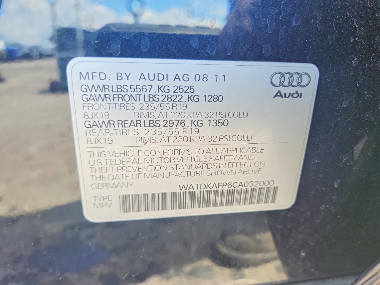2012 Audi Q5 Premium Plus Синий vin: WA1DKAFP6CA032000
