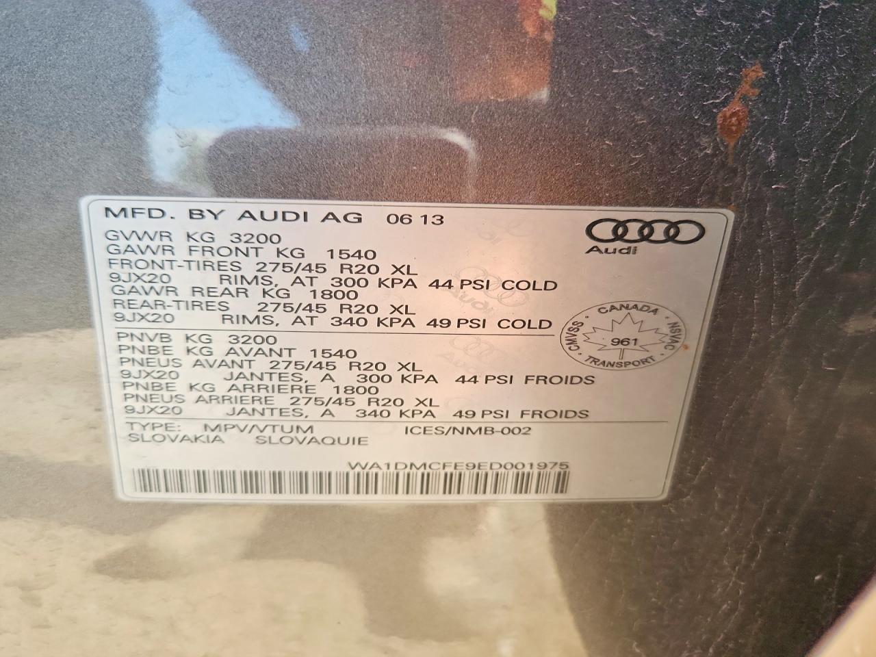 2014 Audi Q7 Prestige Gray vin: WA1DMCFE9ED001975