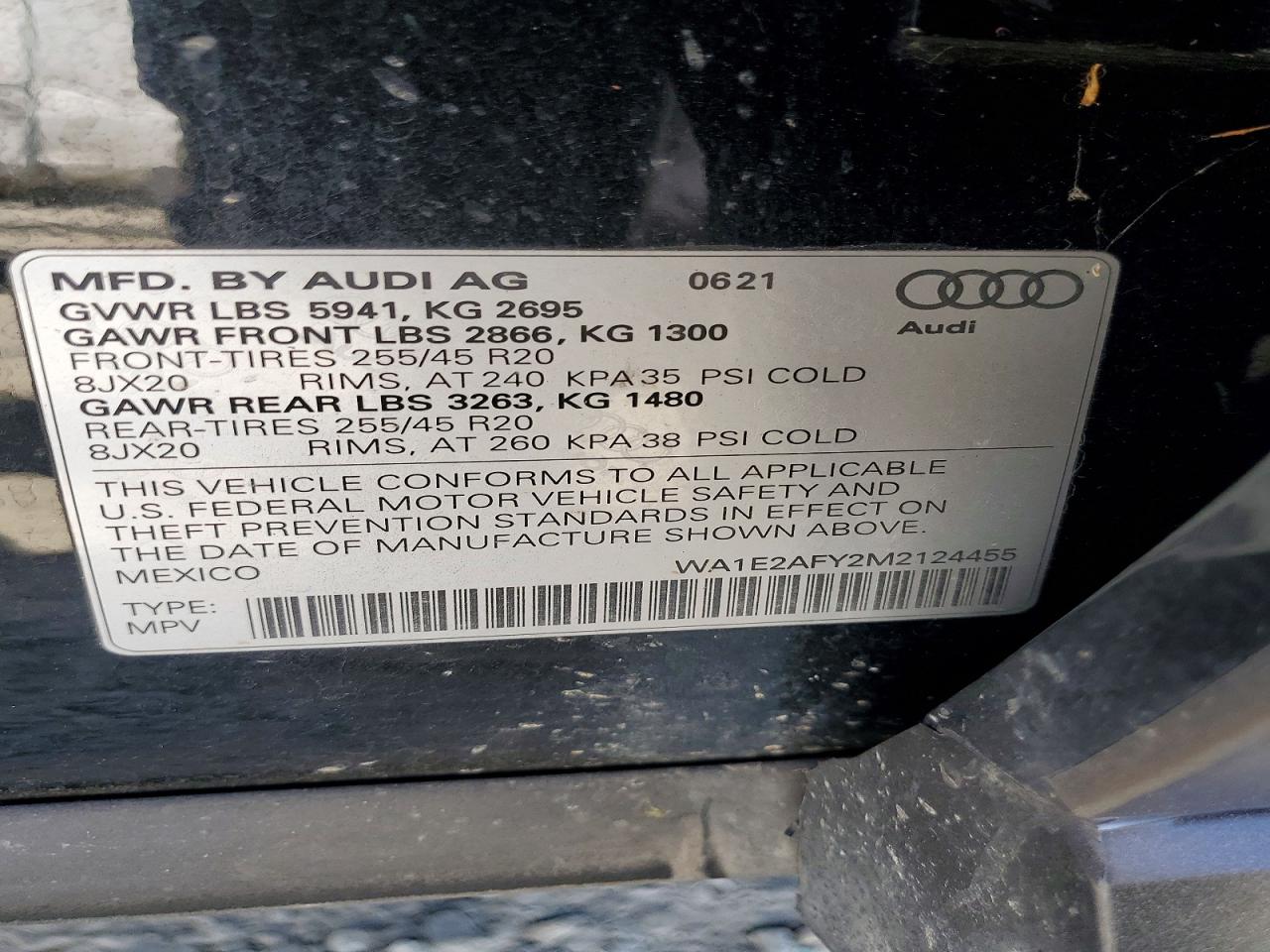 2021 Audi Q5 E Premium Plus Gray vin: WA1E2AFY2M2124455