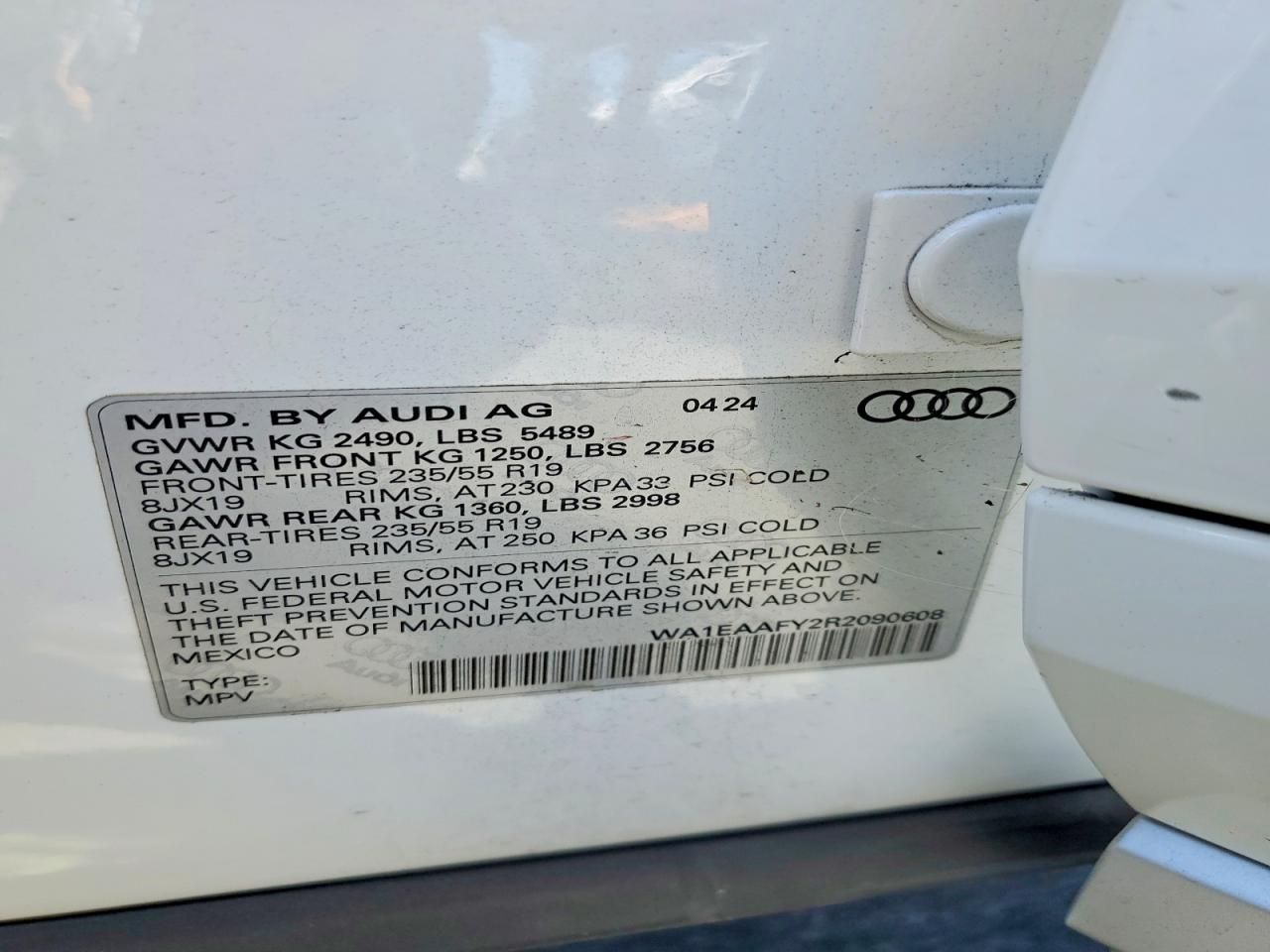 2024 Audi Q5 Premium Plus 45 White vin: WA1EAAFY2R2090608