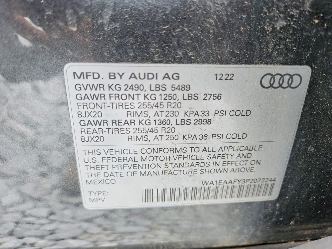 2023 Audi Q5 Premium Plus 45 Gray vin: WA1EAAFY3P2072244