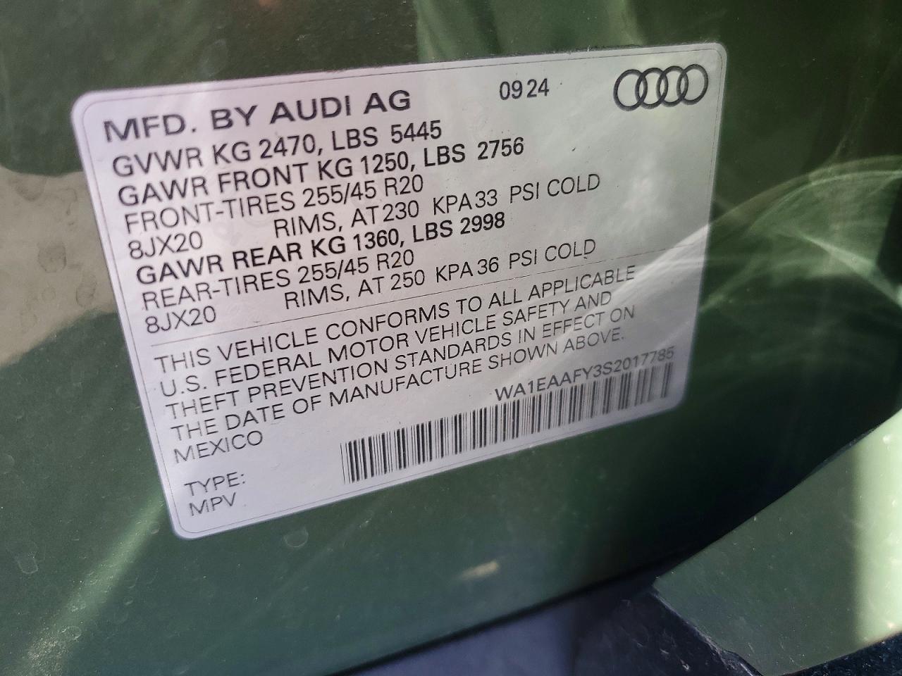 2025 Audi Q5 Premium Plus 45 Green vin: WA1EAAFY3S2017785