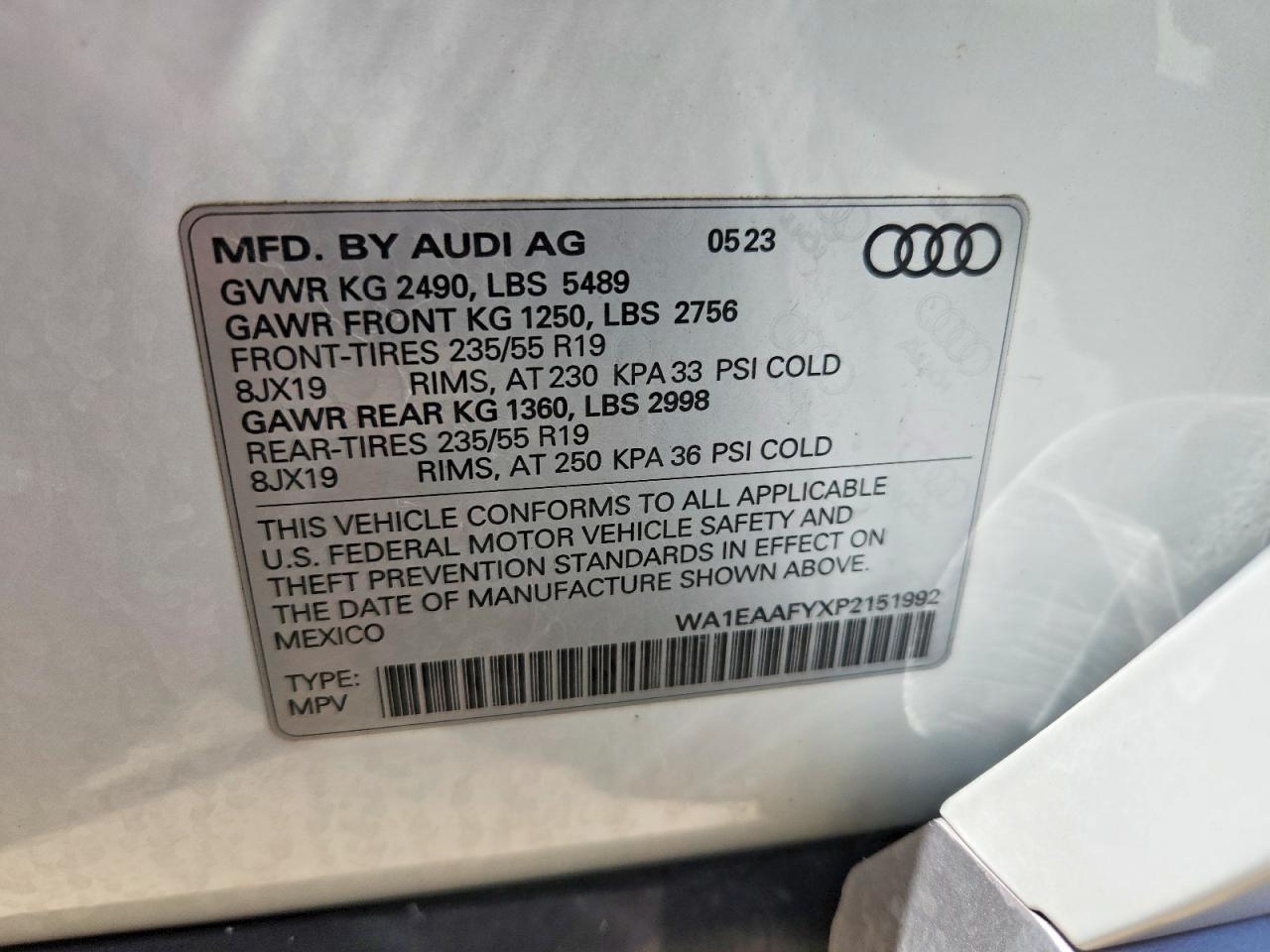 2023 Audi Q5 Premium Plus 45 Белый vin: WA1EAAFYXP2151992