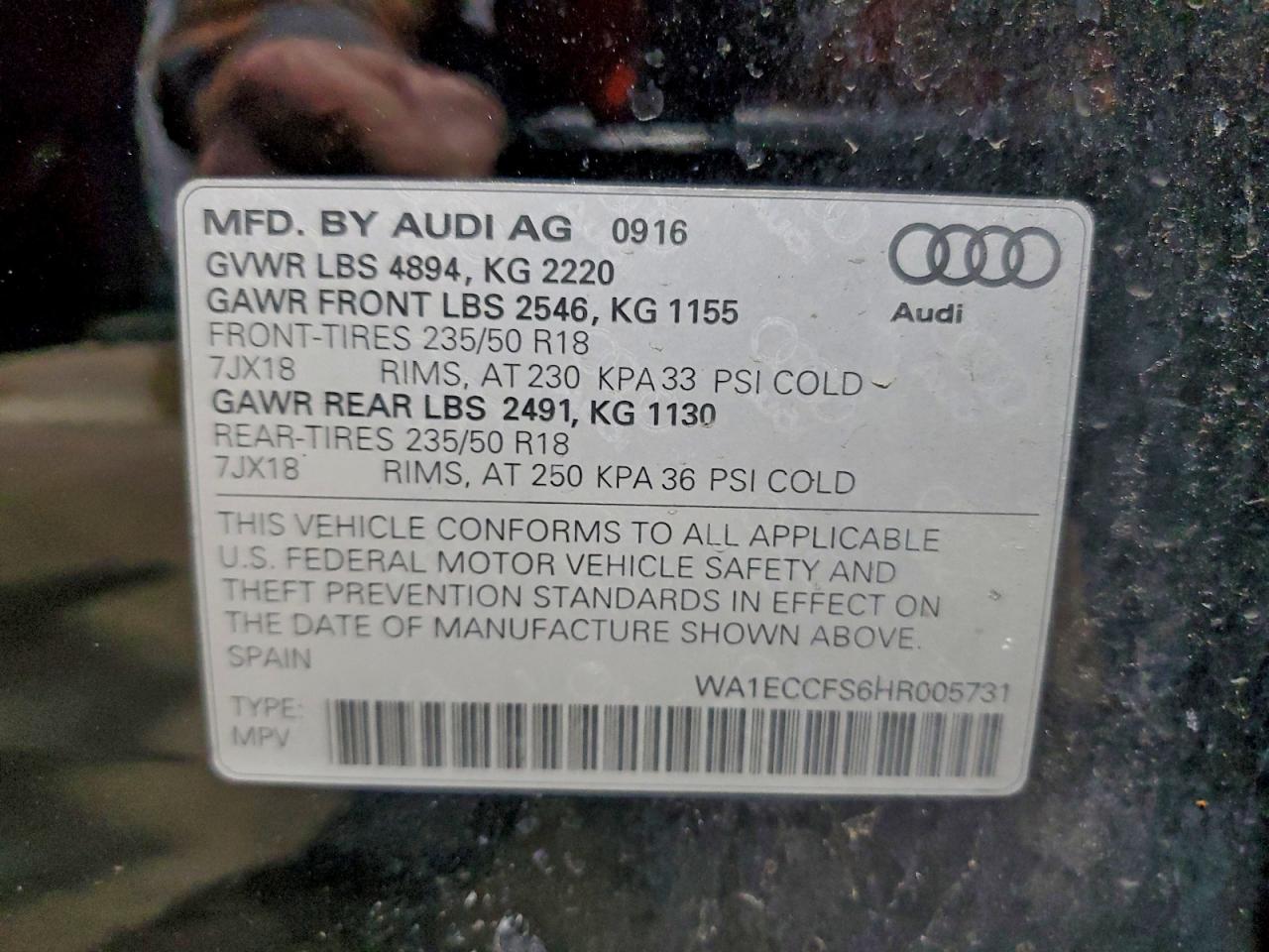 2017 Audi Q3 Premium Черный vin: WA1ECCFS6HR005731