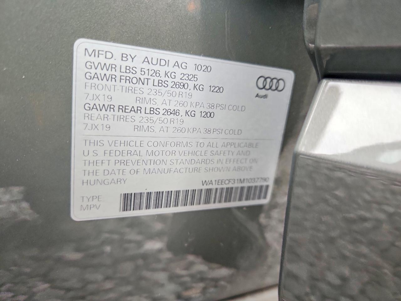 2021 Audi Q3 Premium Plus S Line 45 Gray vin: WA1EECF31M1037790