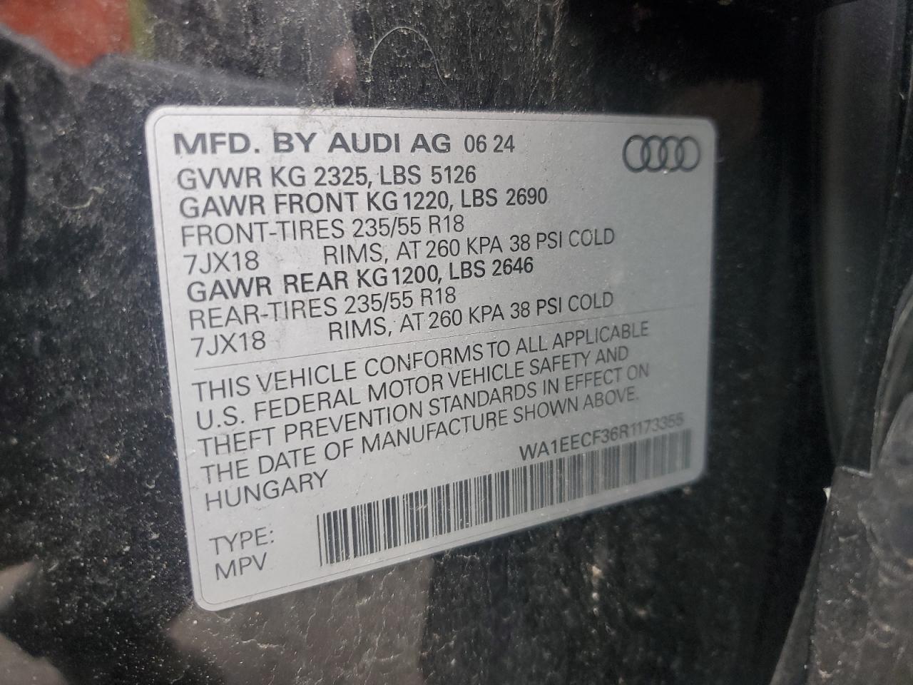 2024 Audi Q3 Premium Plus S Line 45 Black vin: WA1EECF36R1173355