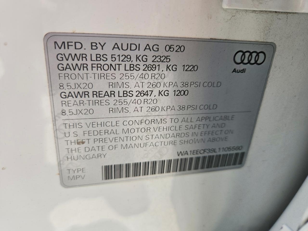 2020 Audi Q3 Premium Plus S-line White vin: WA1EECF39L1105560