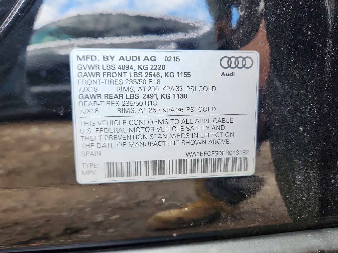 2015 Audi Q3 Premium Plus Black vin: WA1EFCFS0FR013182