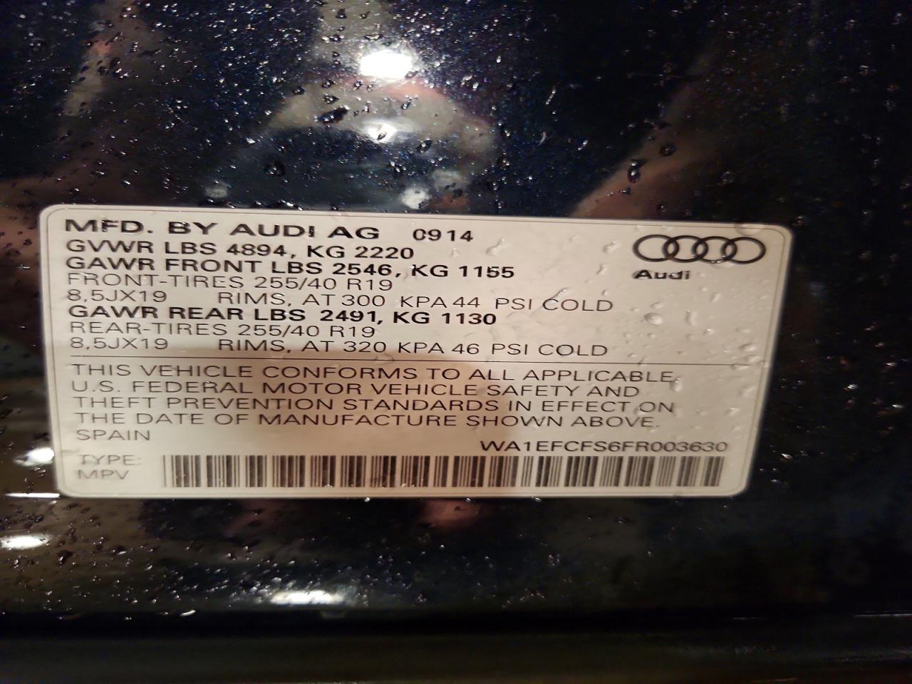2015 Audi Q3 Premium Plus Blue vin: WA1EFCFS6FR003630