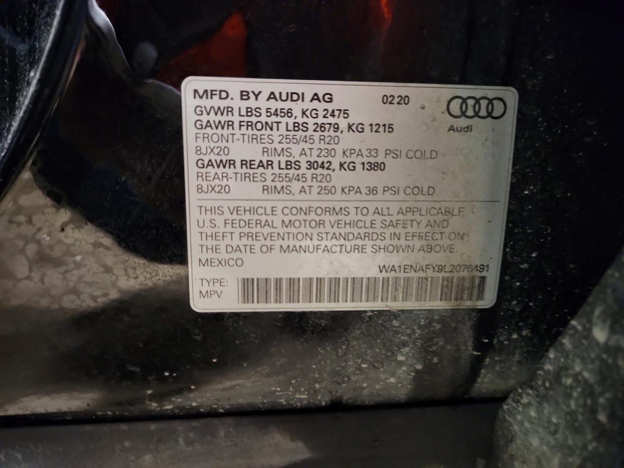 2020 Audi Q5 Titanium Premium Plus Black vin: WA1ENAFY9L2076491