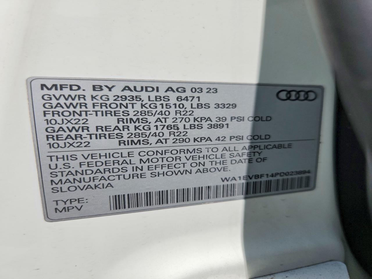2023 Audi Q8 Premium Plus S-line White vin: WA1EVBF14PD023894