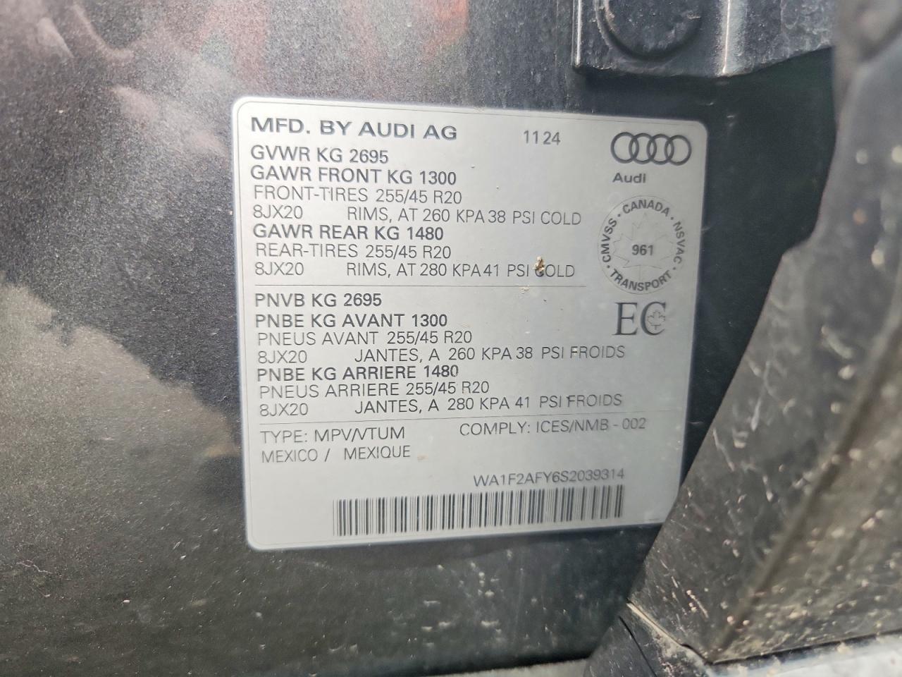 2025 Audi Q5 E Prestige 55 Gray vin: WA1F2AFY6S2039314