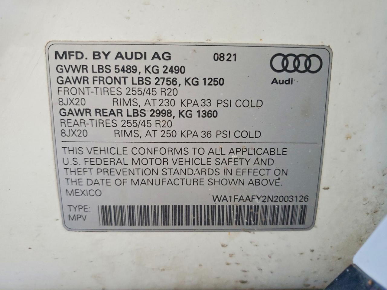 2022 Audi Q5 Prestige 45 White vin: WA1FAAFY2N2003126