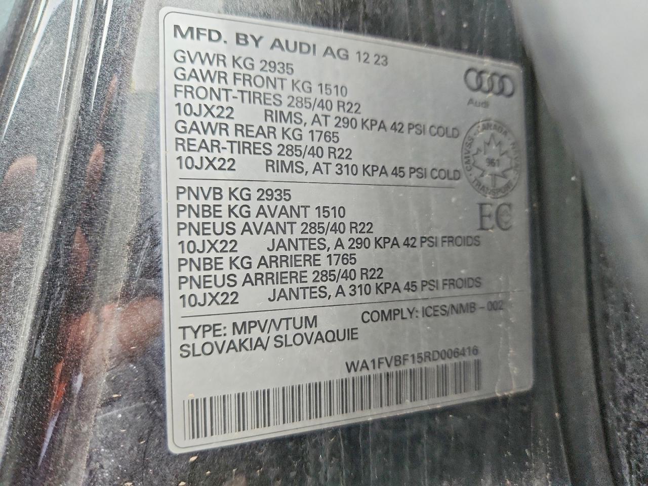 2024 Audi Q8 Prestige S-line Gray vin: WA1FVBF15RD006416