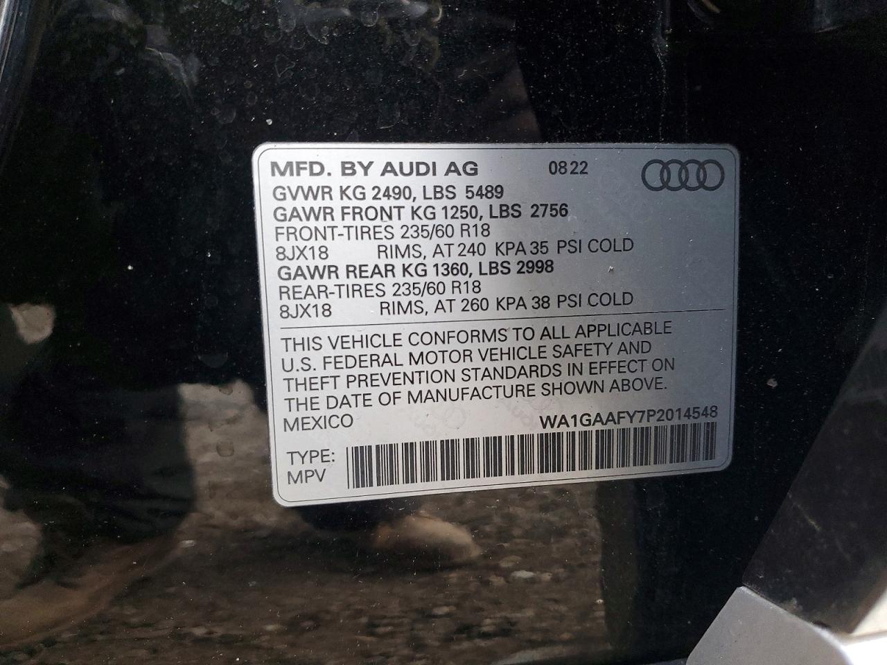 2023 Audi Q5 Premium 45 Black vin: WA1GAAFY7P2014548