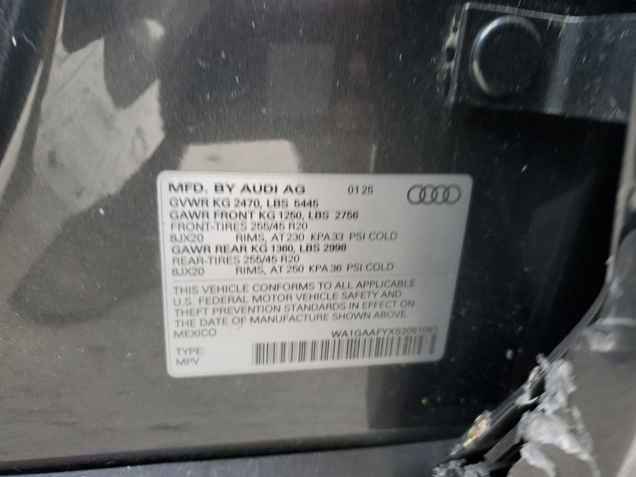 2025 Audi Q5 Premium 45 Gray vin: WA1GAAFYXS2051053